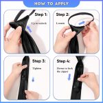 4 Pieces Zipper Ties for Men Adjustable Men's Pretied Neckties Zip on Tie for Men Zipper Skinny Necktie Clip on Slim Tie - Image 2